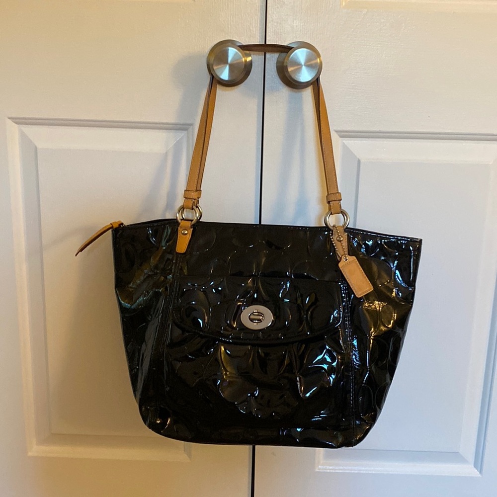 Patent Leather Coach Tote